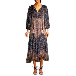 FREE PEOPLE Estelle Chiffon Maxi Dress sz S